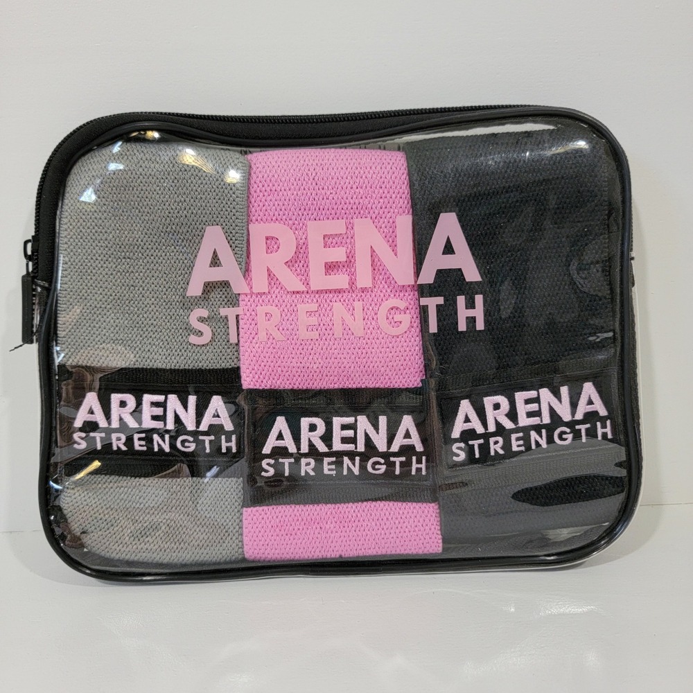 Arena Strength Fabric Resistance Bands Set 3 Pack with Workout Guide and Case